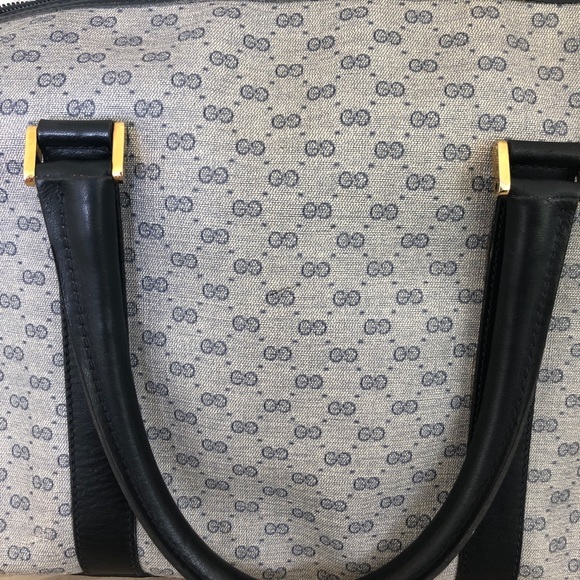 Gucci Navy Microguccissima satchel bag 1980s VTG - Picture 12 of 16